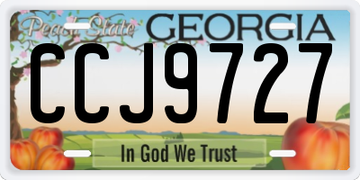 GA license plate CCJ9727