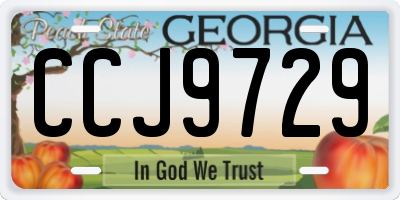 GA license plate CCJ9729