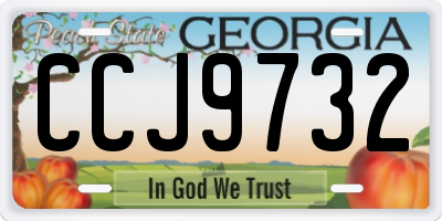 GA license plate CCJ9732