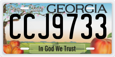 GA license plate CCJ9733