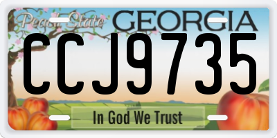 GA license plate CCJ9735