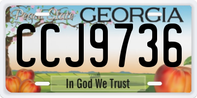 GA license plate CCJ9736