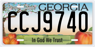 GA license plate CCJ9740