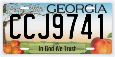 GA license plate CCJ9741