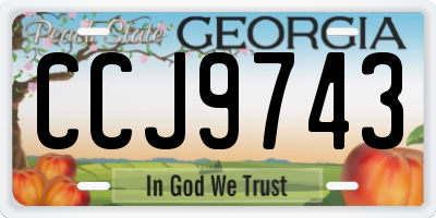GA license plate CCJ9743