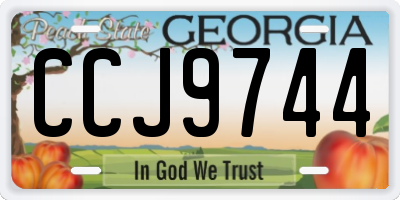 GA license plate CCJ9744
