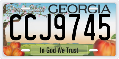GA license plate CCJ9745