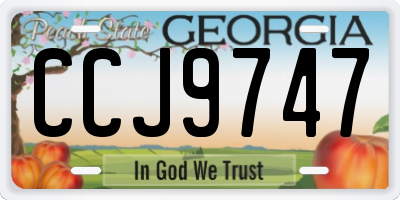 GA license plate CCJ9747