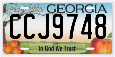 GA license plate CCJ9748