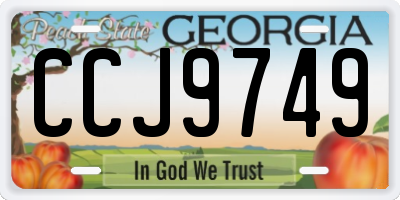 GA license plate CCJ9749