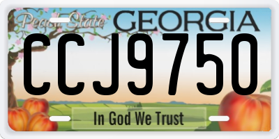 GA license plate CCJ9750