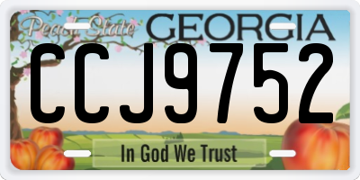 GA license plate CCJ9752