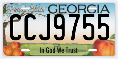 GA license plate CCJ9755