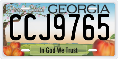 GA license plate CCJ9765
