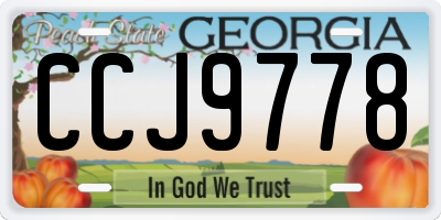 GA license plate CCJ9778