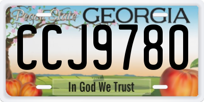 GA license plate CCJ9780