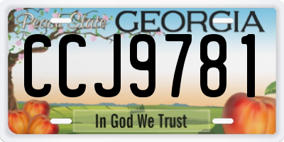 GA license plate CCJ9781