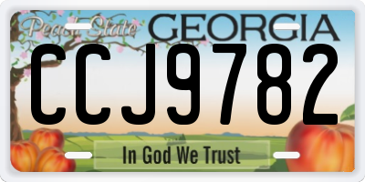 GA license plate CCJ9782