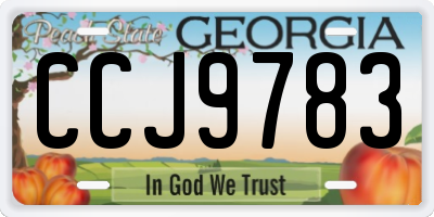 GA license plate CCJ9783