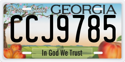 GA license plate CCJ9785
