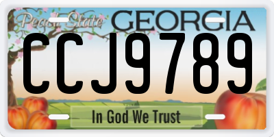 GA license plate CCJ9789