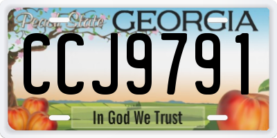 GA license plate CCJ9791