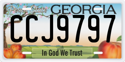 GA license plate CCJ9797