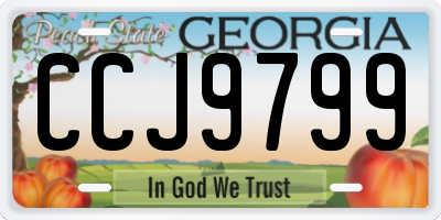 GA license plate CCJ9799