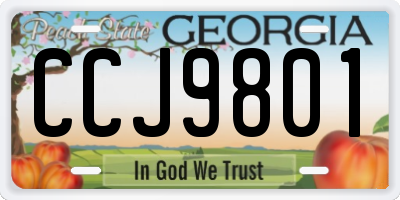 GA license plate CCJ9801