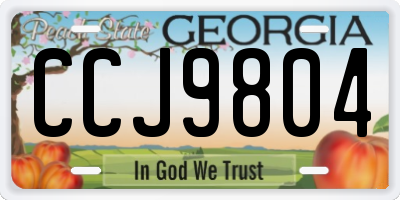 GA license plate CCJ9804