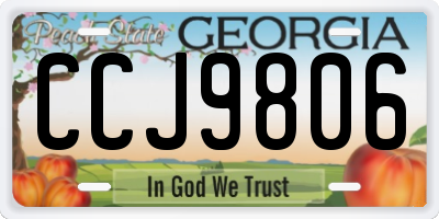 GA license plate CCJ9806