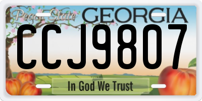 GA license plate CCJ9807