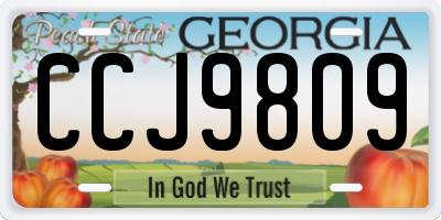 GA license plate CCJ9809