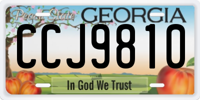 GA license plate CCJ9810