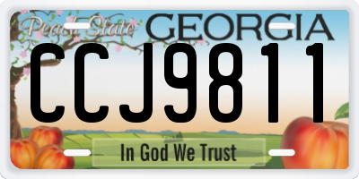 GA license plate CCJ9811