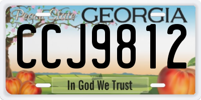 GA license plate CCJ9812