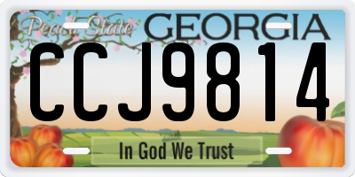GA license plate CCJ9814