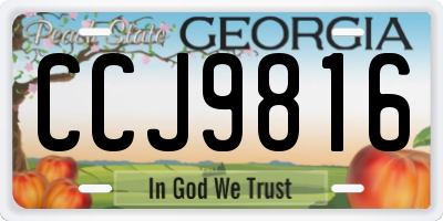 GA license plate CCJ9816