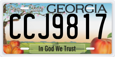 GA license plate CCJ9817