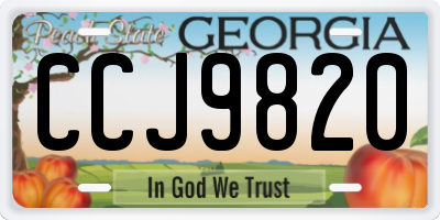 GA license plate CCJ9820