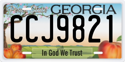 GA license plate CCJ9821
