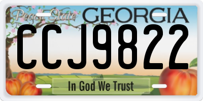 GA license plate CCJ9822