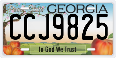 GA license plate CCJ9825