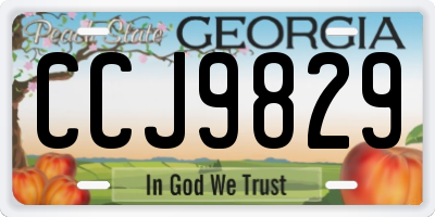 GA license plate CCJ9829