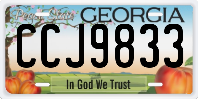 GA license plate CCJ9833