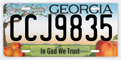 GA license plate CCJ9835