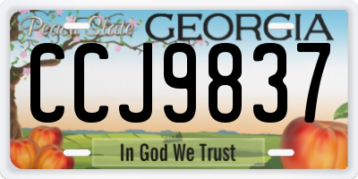 GA license plate CCJ9837