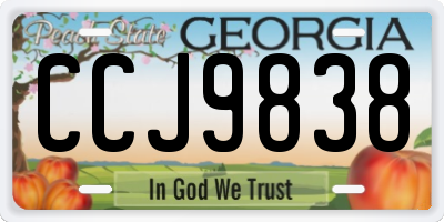 GA license plate CCJ9838