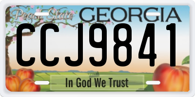 GA license plate CCJ9841