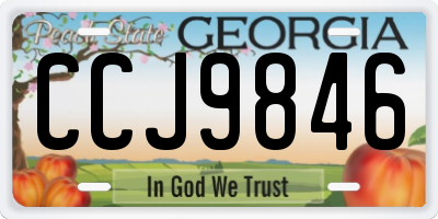GA license plate CCJ9846